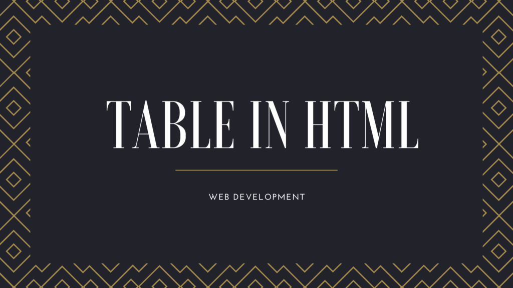 Table in HTML