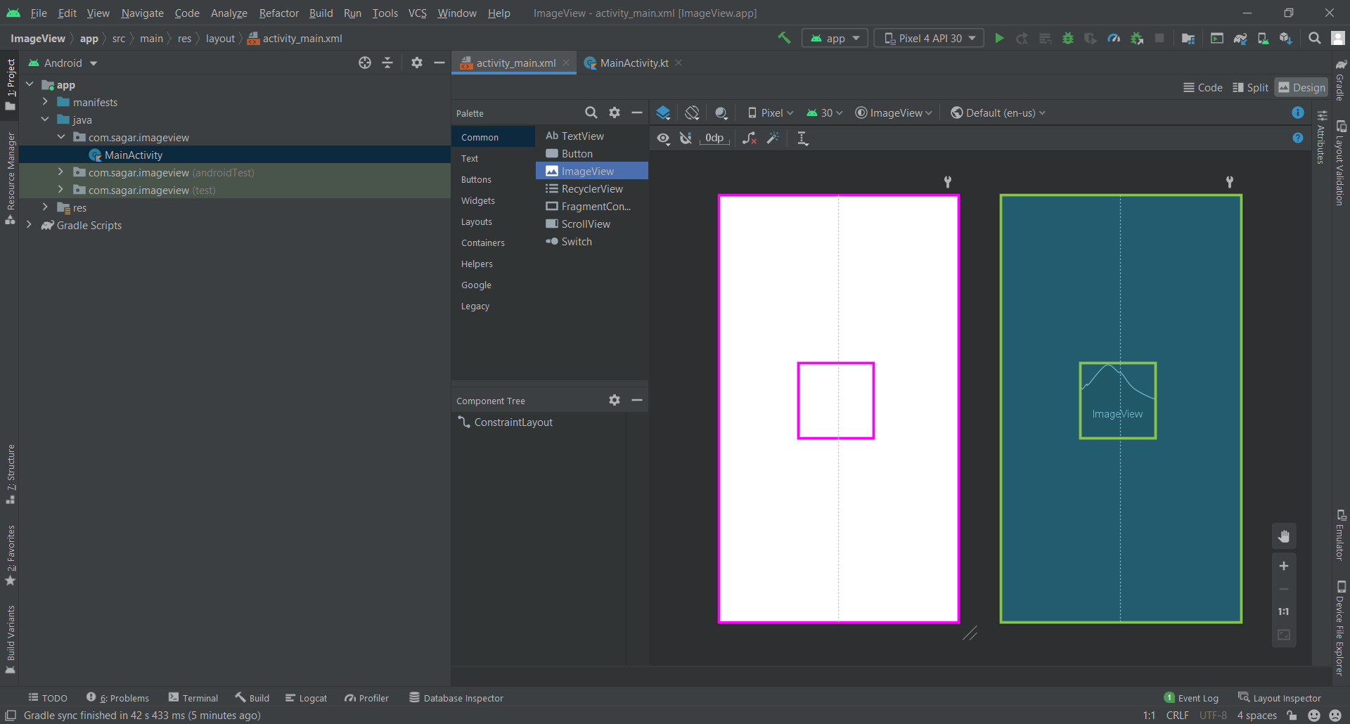 Прозрачность imageview android studio