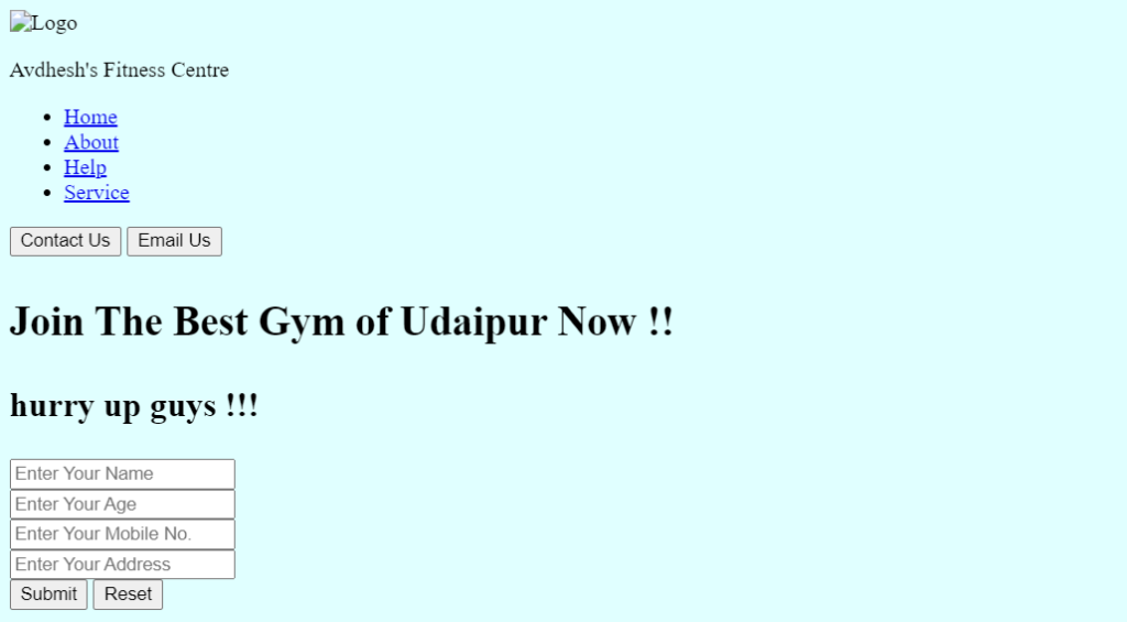 Creating a Gym website using HTML and CSS - Developers Dome